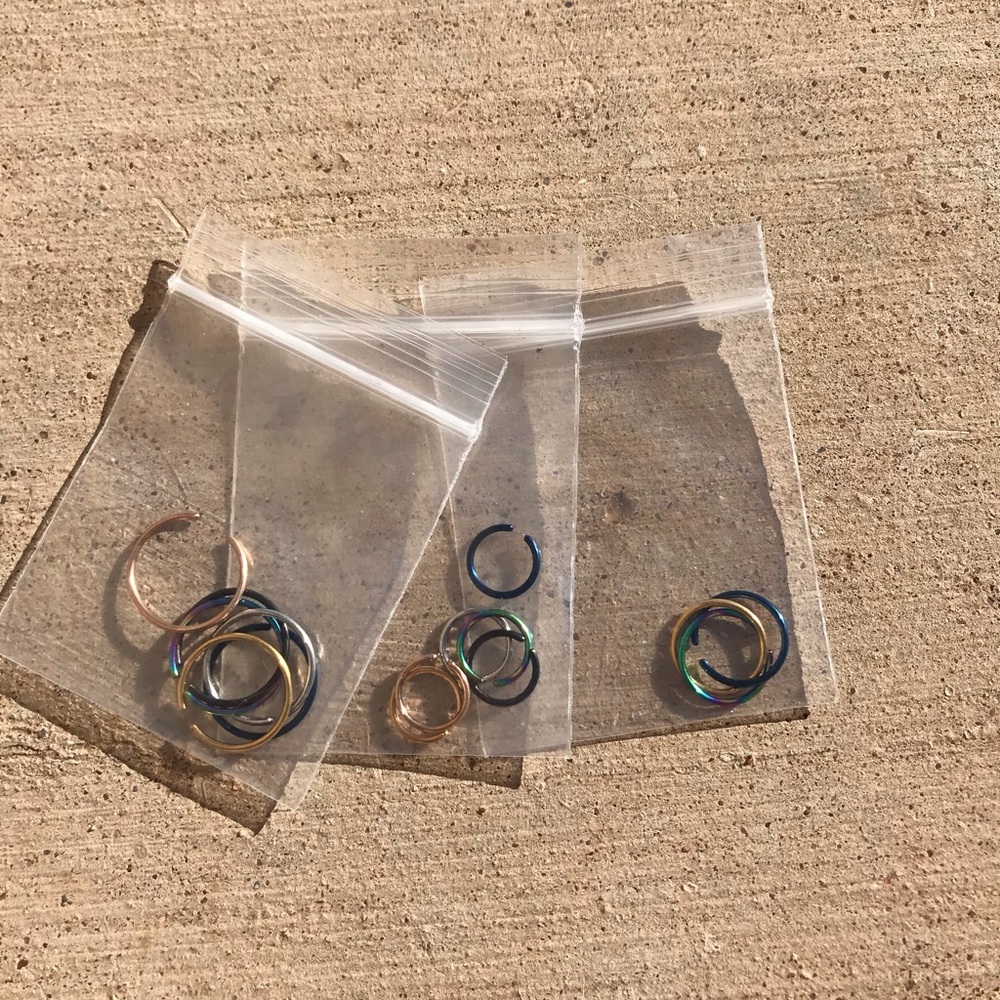 Different colored nose rings